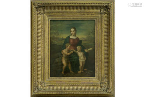 Antiek Italiaans olieverfschilderij op paneel (geparqueteerd) naar een werk uit de [...]