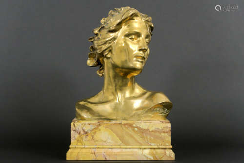DUBOIS PAUL (1829 - 1905) antieke sculptuur n brons met goudpatine : 