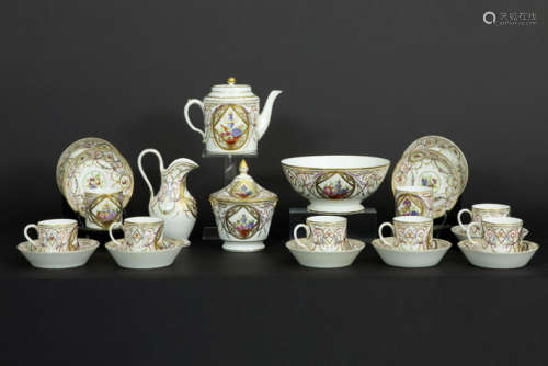 Mooi vroeg negentiende eeuws theeservies (25 st.) in porselein van Parijs of [...]