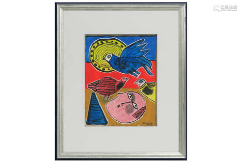 CORNEILLE (1922 - 2010) werk in gemengde techniek (gouache en collage) getiteld [...]