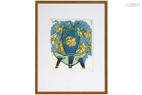 HOOGLAND FRANCIS (° 1960) lino in kleur n° 10/14 : 