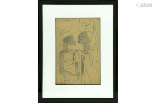 JESPERS FLORIS (1889 - 1965) tekening met een thema uit zijn Afrikaanse periode : [...]