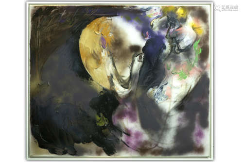 LATASTER GER (1920 - 2012) schilderij in gemengde techniek op doek (oil and spray [...]