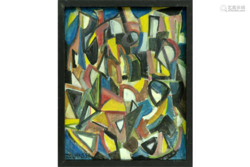 ZEEGERS olieverfschilderij op karton met een abstracte compositie - 40 x 50 [...]