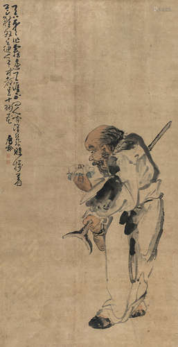 黄慎（1687～1772）  人物 立轴 设色纸本