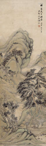 钱松 1818-1860 山水 纸本镜片