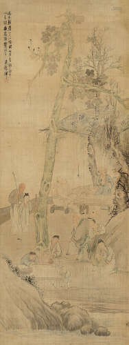 吴谷祥 1848—1903 《人物》 绢本立轴