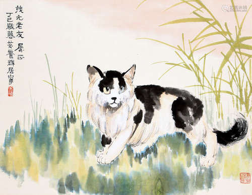 黄养辉 1911—2001 《猫》 纸本立轴