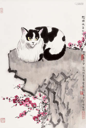 黄养辉 1911—2001 《猫》 纸本立轴