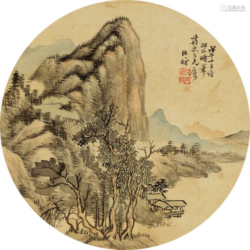 汪昉 1799－1877 山水 绢本镜片