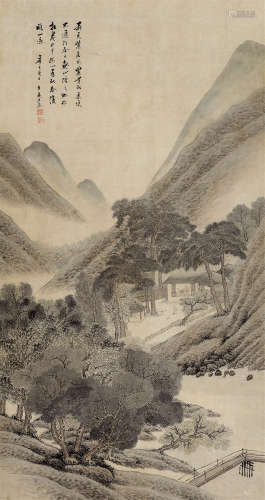 张鉴 1768—1850 桂林山居 绢本立轴