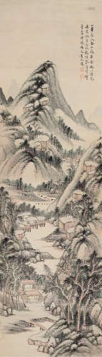 秦祖永 1825-1884 《山水》 纸本立轴