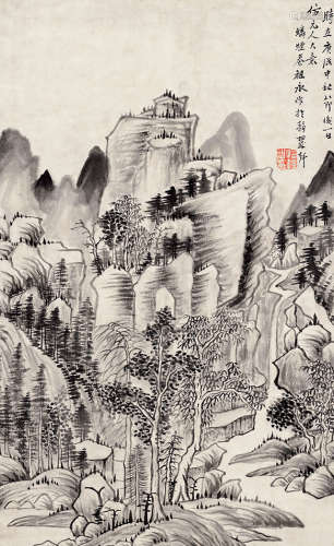 秦祖永 1825-1884 山水 纸本镜片