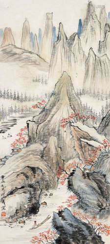 钱瘦铁 1897—1967 山水 纸本立轴