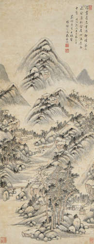 秦祖永 1825-1884 山居图 纸本立轴