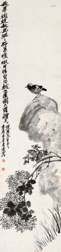 吴东迈、汪亚来、王季眉 1900—1977 《花鸟》 纸本立轴