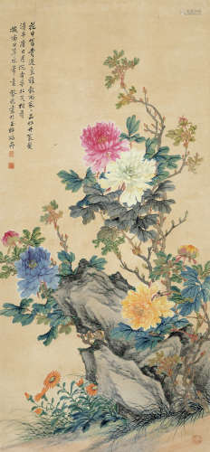 蔡铣 1897-1960 花卉 纸本立轴