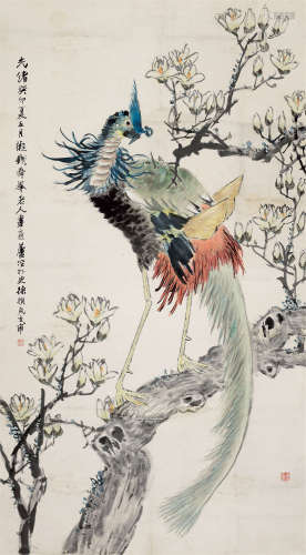 徐桢 1841-1915 花鸟 纸本立轴
