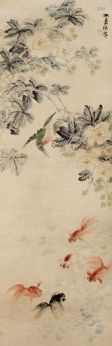 陈摩 1886—1945 花鸟 纸本立轴
