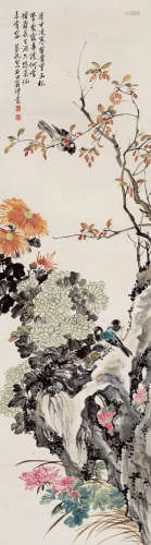 蔡铣 1897-1960 花鸟 纸本立轴