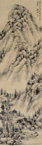 吴伯滔 1840-1895 山水 纸本立轴