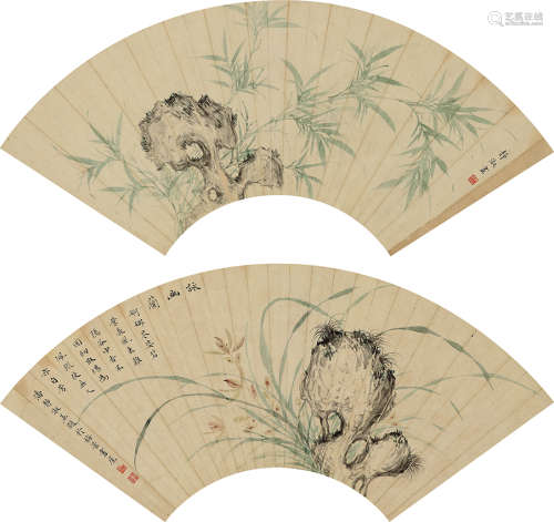 潘静淑 1892—1939 花鸟 纸本扇面