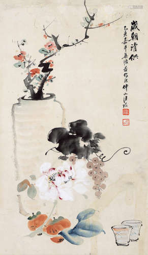 汪琨 1877－1946 花卉 纸本立轴