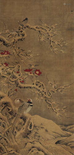 林良 1428-1494 花鸟 绢本立轴