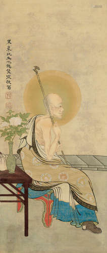 东皋心越 1639-1694 佛像 绢本立轴