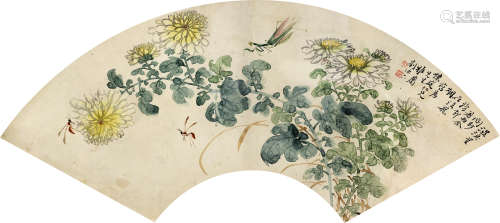 刘德六 1806—1875 《花鸟》 纸本镜片