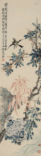 王礼 1813－1879 花鸟 纸本立轴