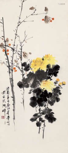 卢星堂 1938－2012 花卉 纸本立轴