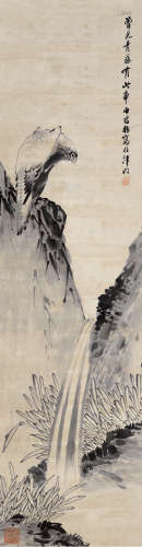 李石君 1867-1933 鹰 纸本镜片