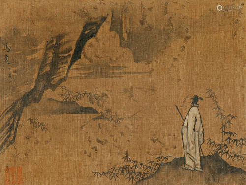 马远（1140～1227） 望瀑图 镜片 绢本