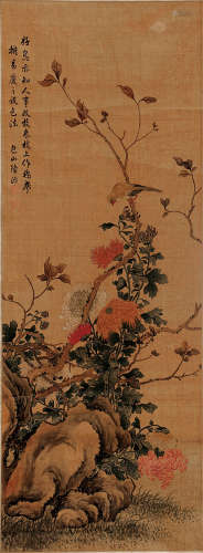 陆治（1496～1576） 花鸟 立轴 绢本