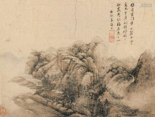 王石谷（1632～1717） 册页 连框 （一开） 纸本