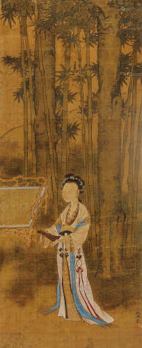 仇英（约1498～1552） 竹荫仕女 立轴 绢本