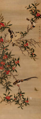 沈铨（1682～1760） 报春图 立轴 绢本