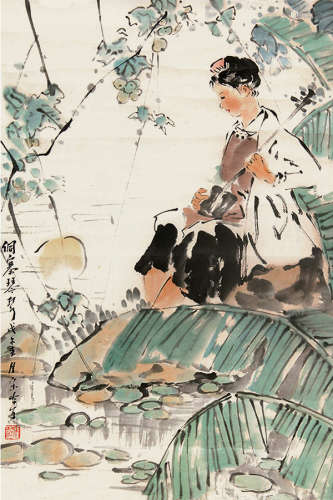 宋吟可（1902～1999） 侗寨琹声 立轴 纸本
