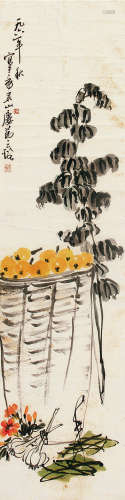 吴茀之（1900～1977） 花卉 镜片 纸本