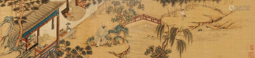 允禧（1711～1758） 西园雅集 立轴 绢本