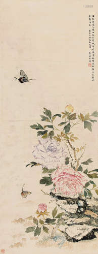 李秋君（1899～1973） 花蝶图 立轴 纸本