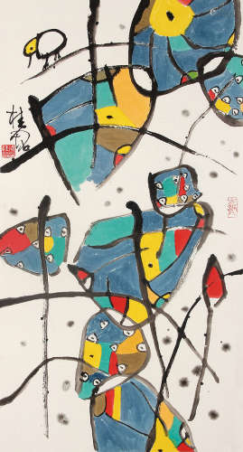 张桂铭（1939～2014） 荷塘 连框 纸本