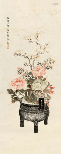 居廉（1828～1904） 博古玉兰 立轴 纸本