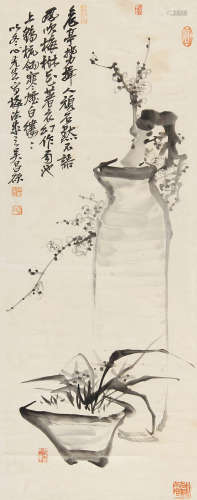 吴昌硕（1844～1927） 梅兰双清 立轴 纸本