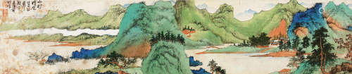 谢稚柳（1910～1997） 青绿山水 镜片 纸本