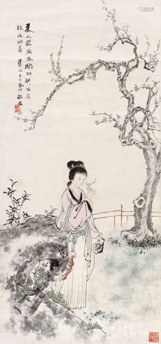 沈子丞（1904～1996） 仕女 立轴 纸本
