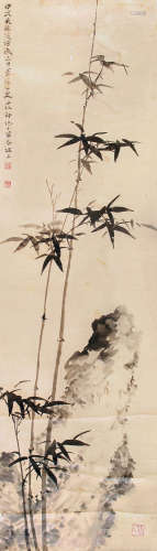 唐云（1910～1993） 竹石图 立轴 纸本