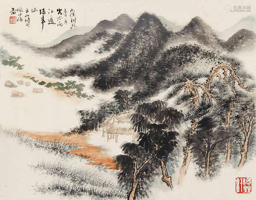 陆俨少（1909～1993） 山水 镜片 纸本