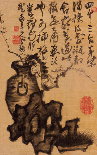 高凤翰（1683～1749） 三友图 立轴 绢本